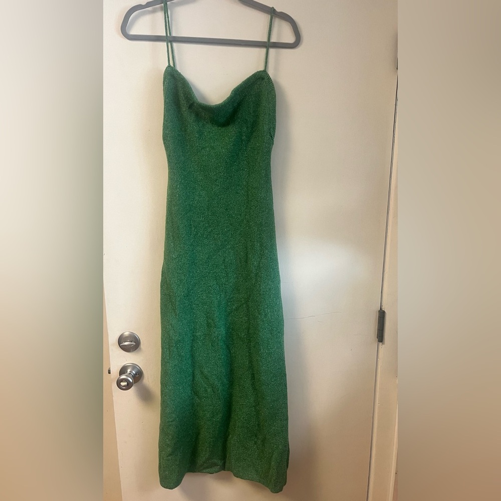 Showpo Knitted Green Cowl Neck Sundress Cocktail